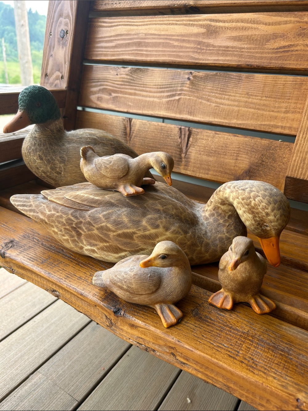 Vintage Home Interiors resin Duck family of 5